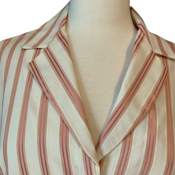 Jones New York Womens L Button Down Long-sleeved V-neck peplum Blouse Top NWT - Picture 4 of 10